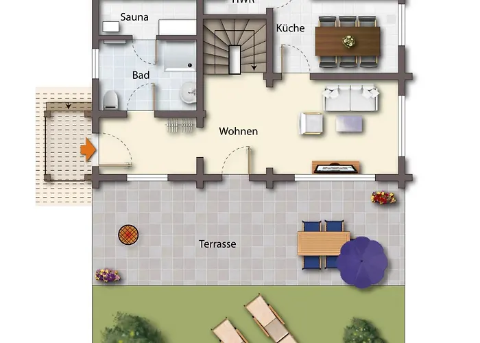 Blockhausferien Ruegen - Meerblick Feriehus *